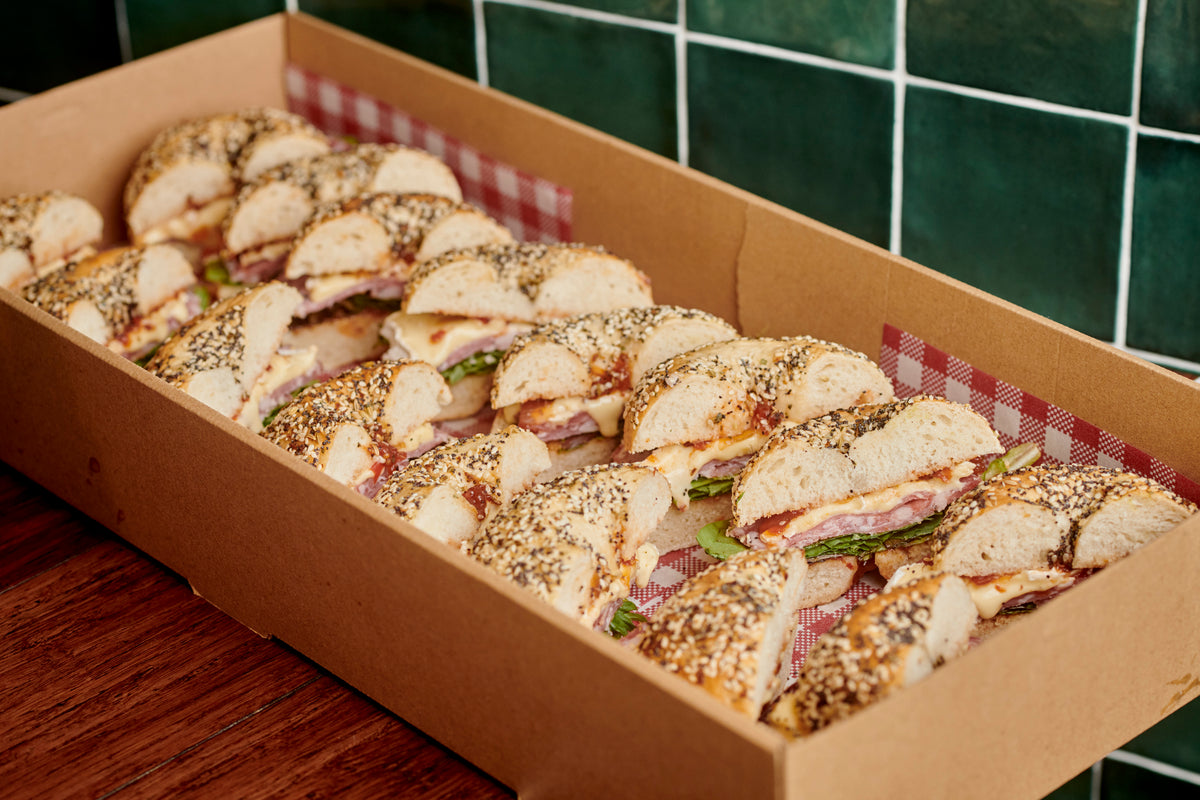 10 x Saltbush Bagel Halfs. Email, Chat, Or Call Us for Pick Up or Delivery Options. Minimum 72 hours Notice.